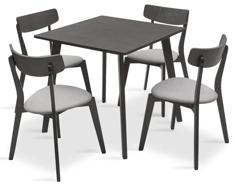 Intrahome Tραπεζαρία Benson - Toto Intrahome σετ 5τμχ rustic grey - ύφασμα grey 80x80x75εκ | SKU: INTRAPA-311111292