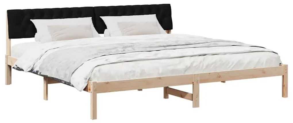 vidaXL Σκελετός Κρεβατιού με κεφαλάρι Καφέ και μαύρο 200 x 200 cm