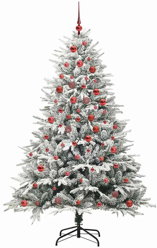 vidaXL Τεχνητό Χριστουγεννιάτικο Δέντρο με Φώτα και Σετ Μπάλες 180 cm