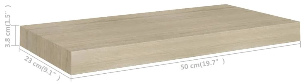 vidaXL Ράφι Τοίχου Χρώμα Δρυός 50x23x3,8 εκ. MDF