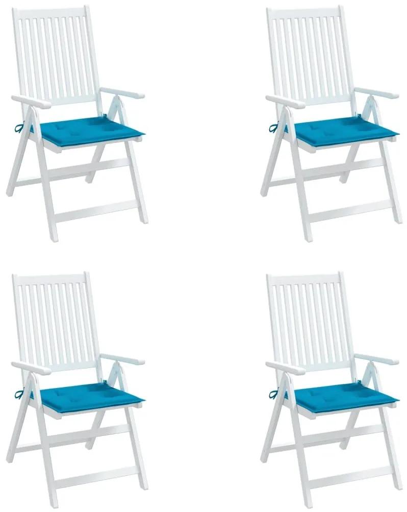 Μαξιλάρια Καρέκλας Κήπου 4 τεμ. Μπλε 50x50x3 εκ. Ύφασμα Oxford - Μπλε