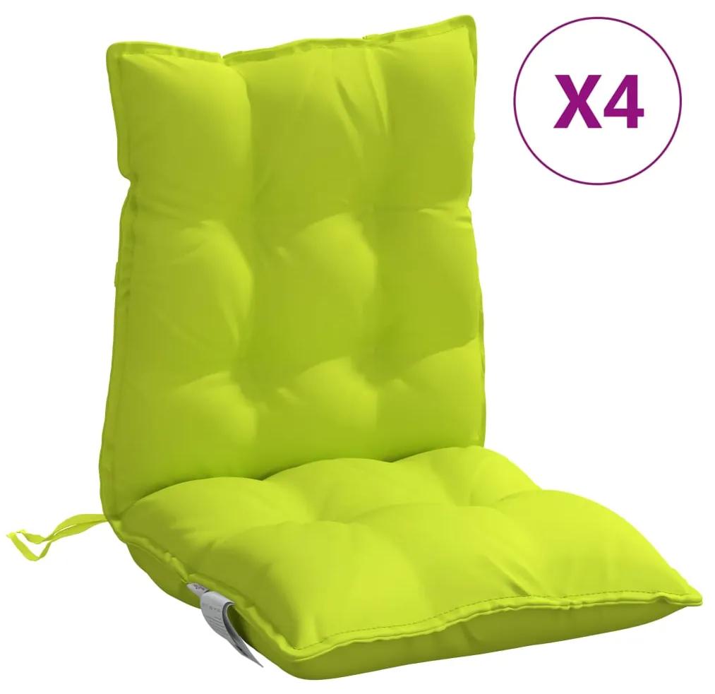 vidaXL Μαξιλάρια Καρέκλας Χαμηλή Πλάτη 4τεμ. Φωτ.Πράσινο Ύφασμα Oxford