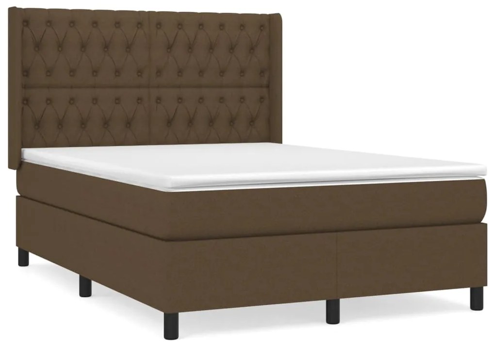 ΚΡΕΒΑΤΙ BOXSPRING ΜΕ ΣΤΡΩΜΑ ΣΚΟΥΡΟ ΚΑΦΕ 140X190 ΕΚ. ΥΦΑΣΜΑΤΙΝΟ 3131668