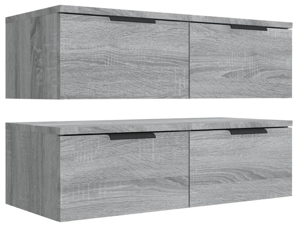 vidaXL Ντουλάπια Τοίχου 2 τεμ. Γκρι Sonoma 68 x 30 x 20 εκ. Επ. Ξύλο