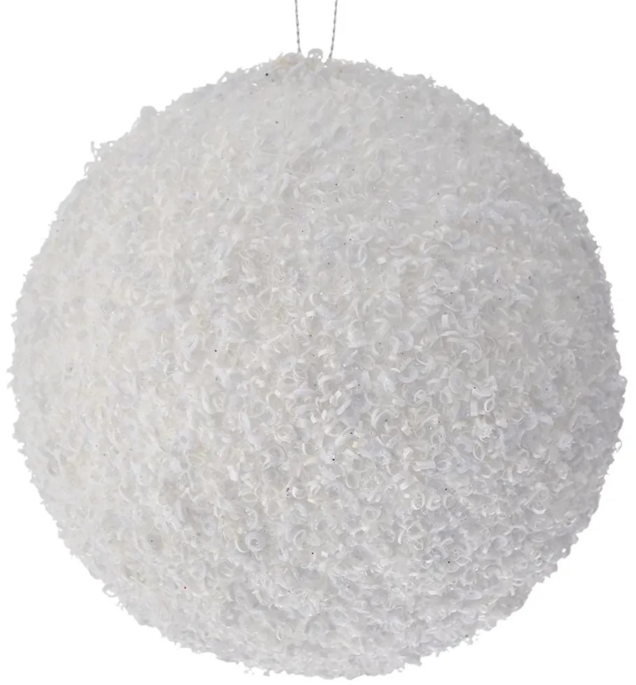 Χριστουγεννιάτικη Μπάλα Polyfoam Λευκή Glitter 15εκ. iliadis 83531