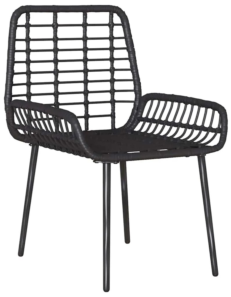 vidaXL Σέτ φαγητού για κήπο 3 pcs Μαύρο, Ανθρακί 35 x 35 x 45 εκ
