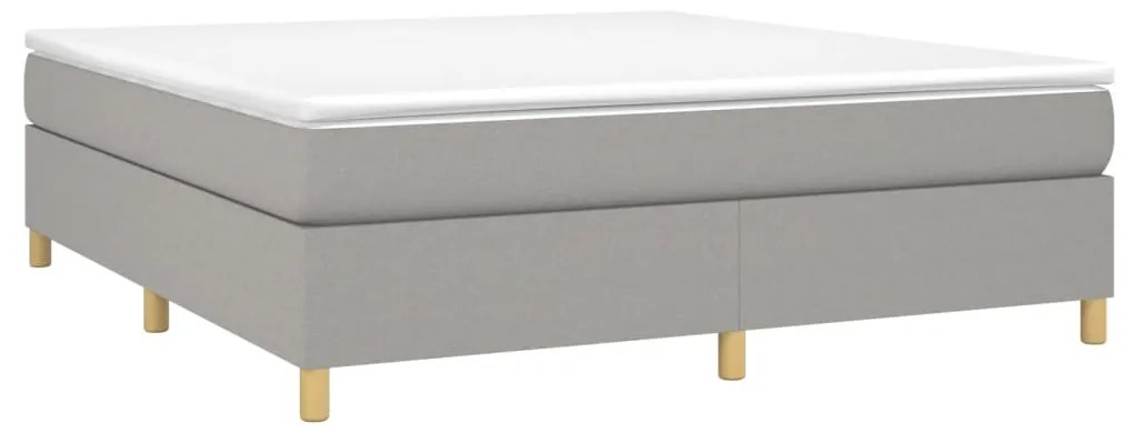 vidaXL Κρεβάτι Boxspring με Στρώμα Ανοιχτό Γκρι 180x200 εκ. Υφασμάτινο