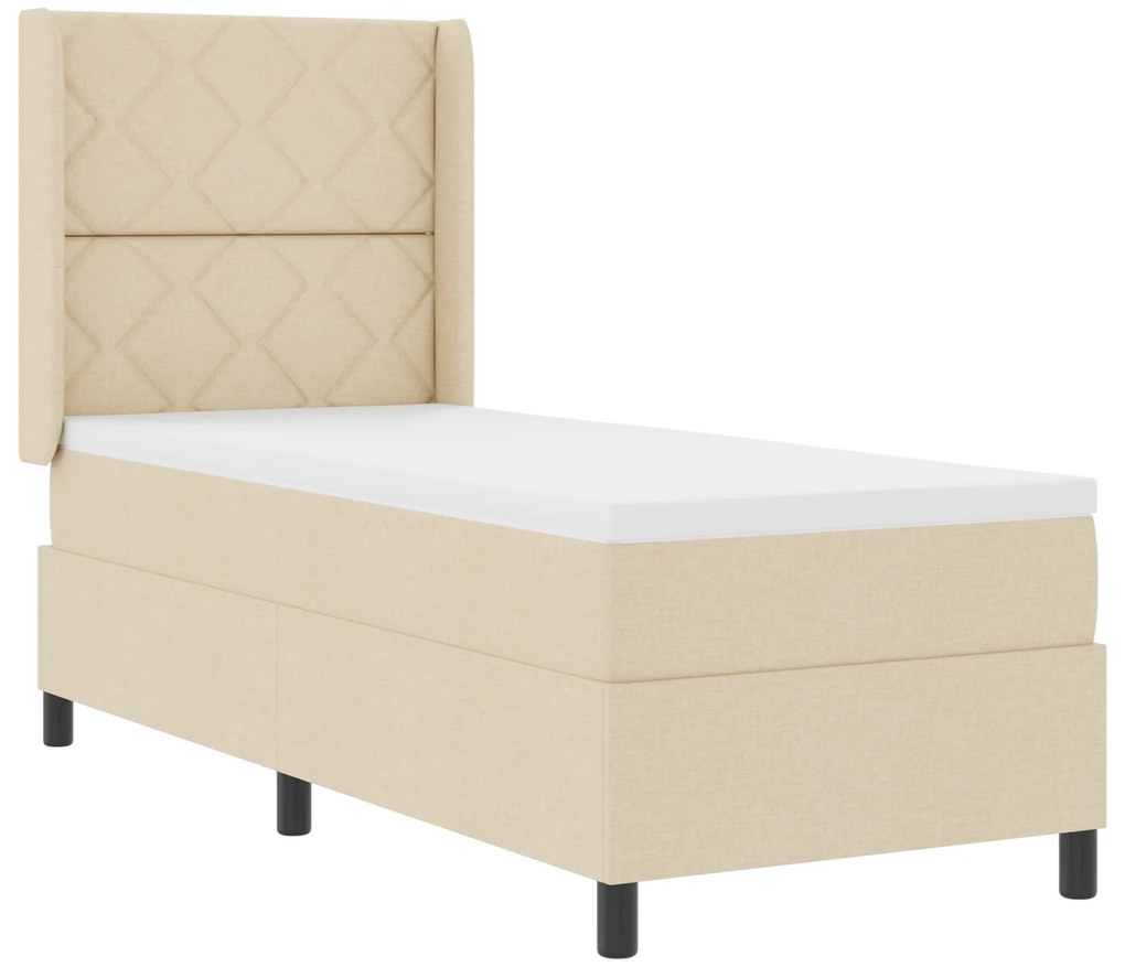 vidaXL Κρεβάτι με Στρώμα Κρεμ 80x200 cm Υφάσματος