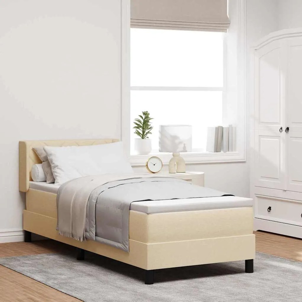 vidaXL Κρεβάτι box spring με στρώμα με στρώμα Κρεμ 80 x 200 cm