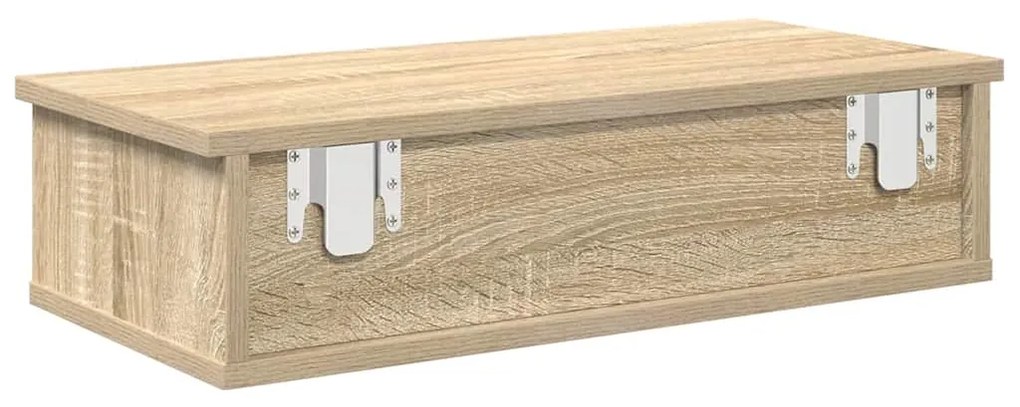 vidaXL Ράφι τοίχου με συρτάρια Δρυς sonoma 60x28x15 cm