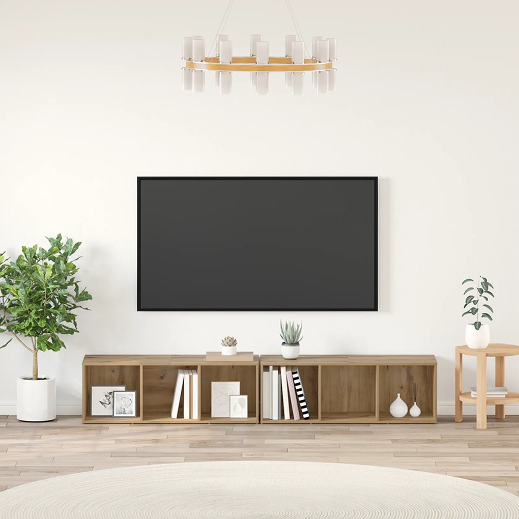vidaXL Σετ επίπλου τηλεόρασης 2 pcs Artisan Oak 37 x 35 x 107 εκ