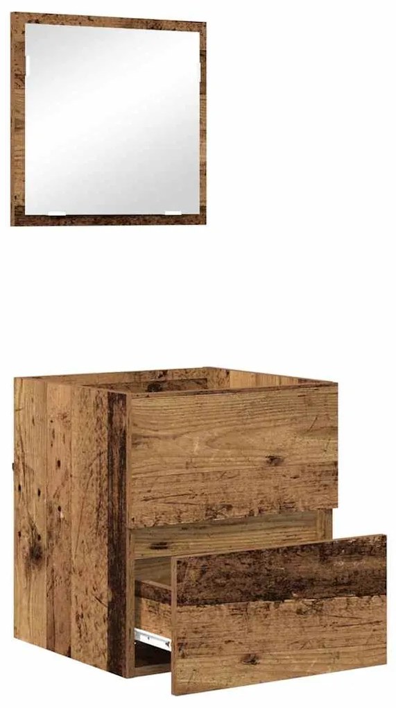 vidaXL Ντουλάπι Μπάνιου με συρτάρι Παλιό Ξύλο 41 x 38.5 x 45 cm