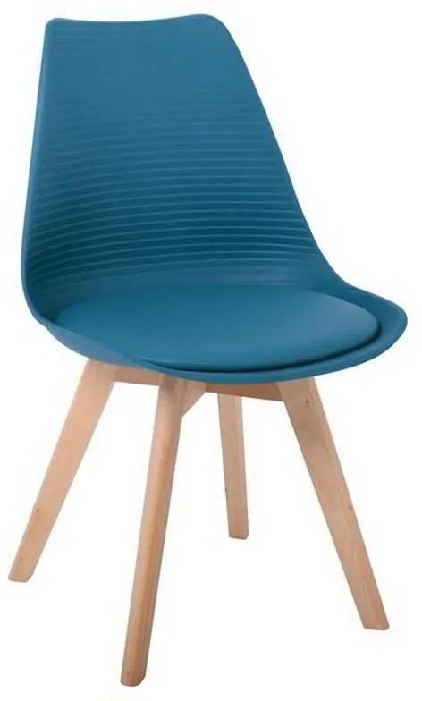 Καρέκλα Martin Stripe ΕΜ136,03S 49x56x82cm Petrol Σετ 4τμχ Ξύλο,Πολυπροπυλένιο