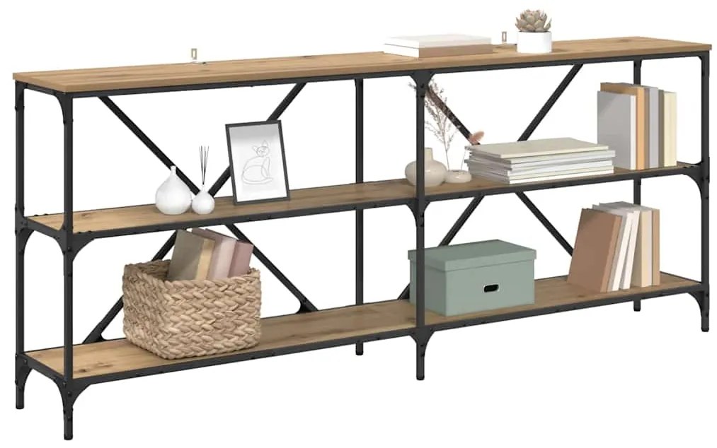 vidaXL Τραπέζι κονσόλας με ράφι Artisan Oak 180 x 30 x 75 εκ