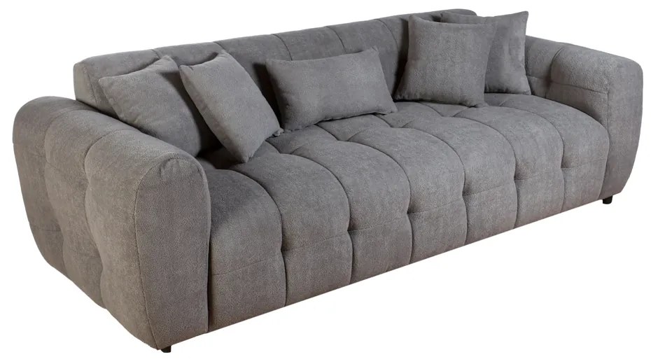 Artekko Sara Τριθέσιος Καναπές με Γκρι Μπουκλέ Ύφασμα (240x100x80)cm Artekko 783-6302