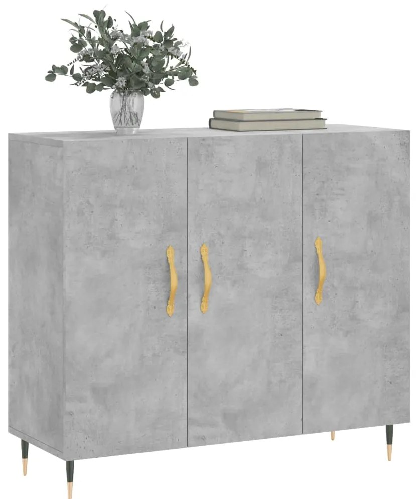 vidaXL Ντουλάπι Γκρι Σκυροδέματος 90x34x80 εκ. Επεξεργασμένο Ξύλο