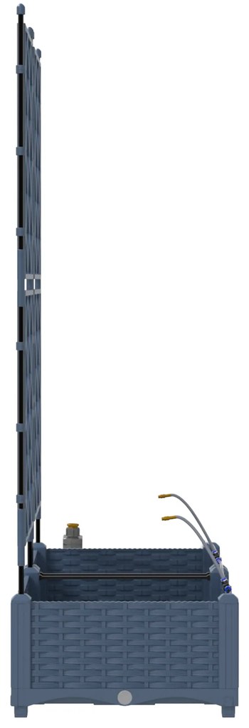 vidaXL Γλάστρες Κήπου 1 τεμ Καφασωτό Γκρι 80 x 40 x 126 cm Πλαστικό