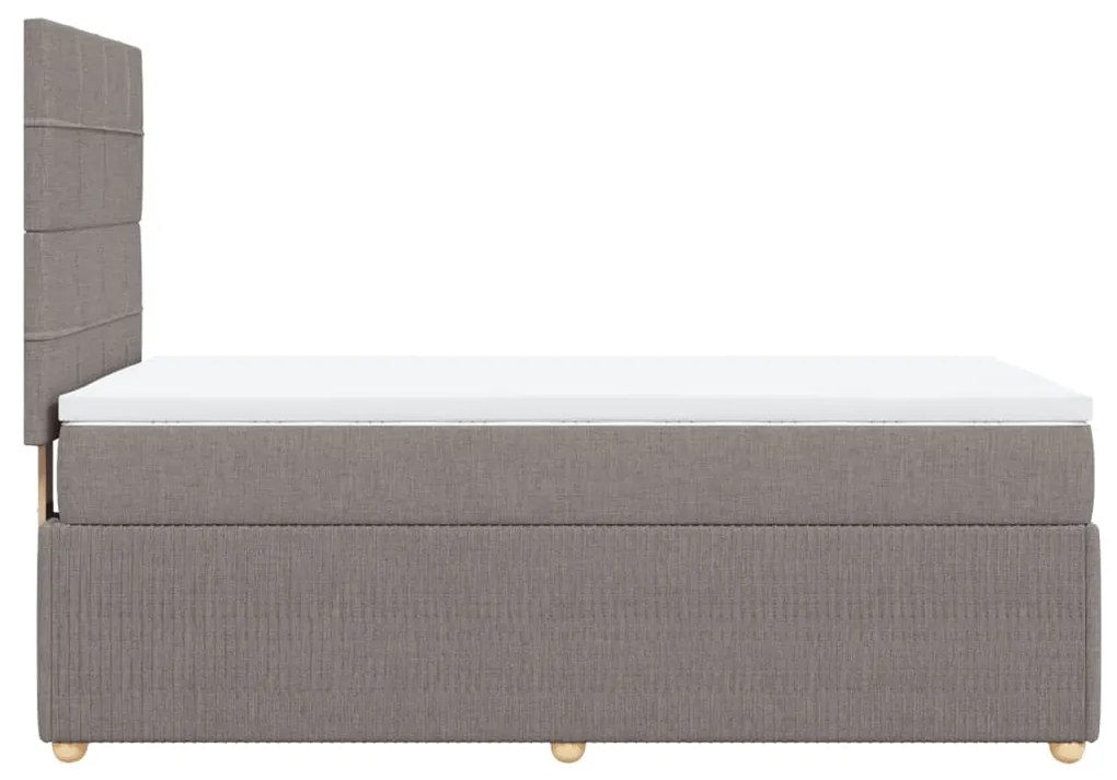 vidaXL Κρεβάτι Boxspring με Στρώμα Taupe 90x200 εκ. Υφασμάτινο