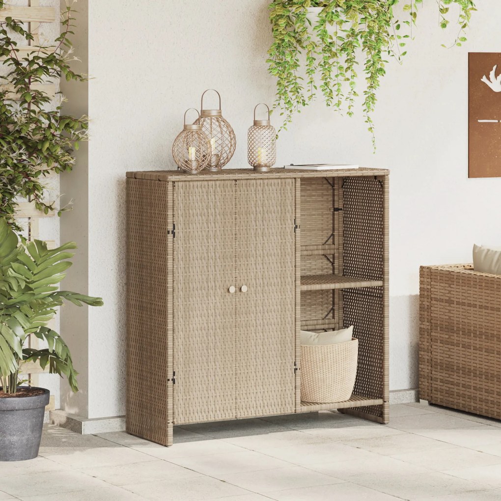 vidaXL Ντουλάπα Αποθήκευσης Μπεζ 100 x 36 x 102 εκ. Ρατάν