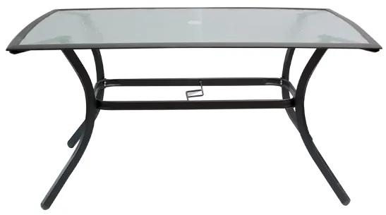Τραπέζι ASTOR Μέταλλο/Γυαλί Ανθρακί/Clear 150x90x70cm