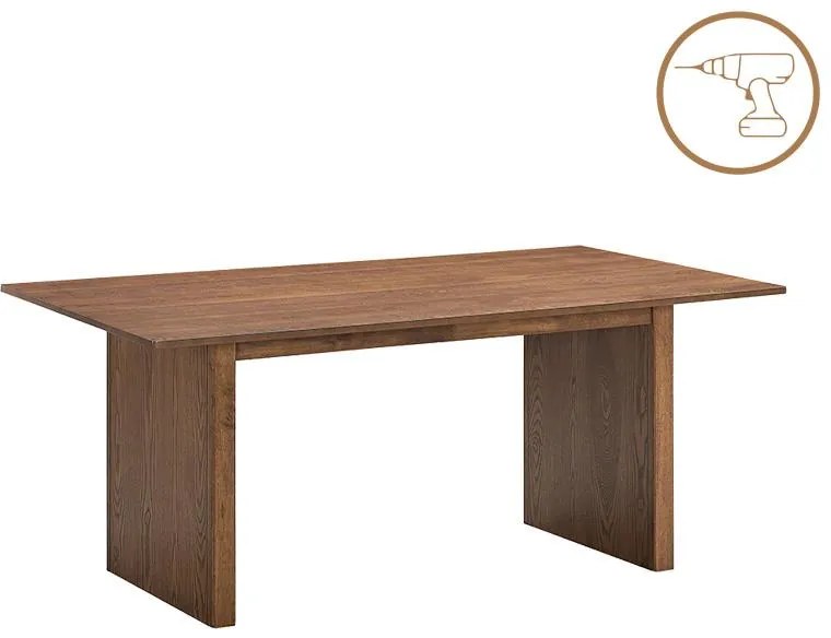 Σετ Τραπεζαρίας Eleganza-Cairo 7 τεμ. mdf σε καρυδί-εκρού απόχρωση 180x99x75.8εκ 180x99x75.8 εκ.