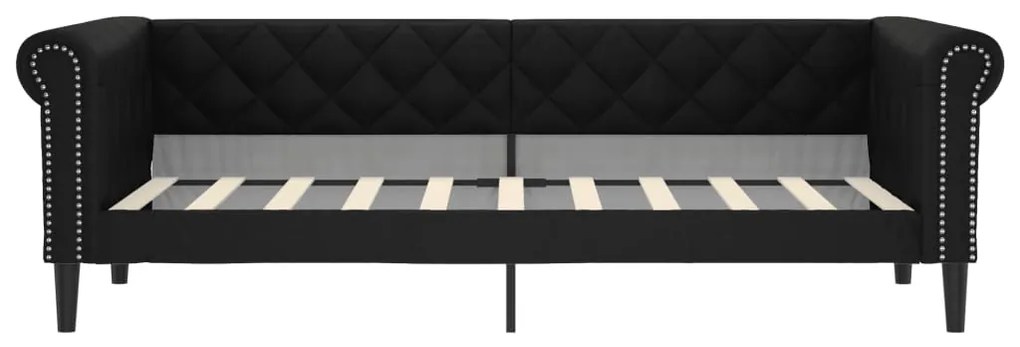 vidaXL Καναπές Κρεβάτι Μαύρο 90x190 εκ. από Συνθετικό Δέρμα