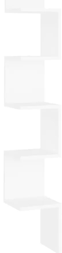 vidaXL Γωνιακή Ραφιέρα Τοίχου Λευκή 20 x 20 x 127,5 εκ. από Επεξ. Ξύλο