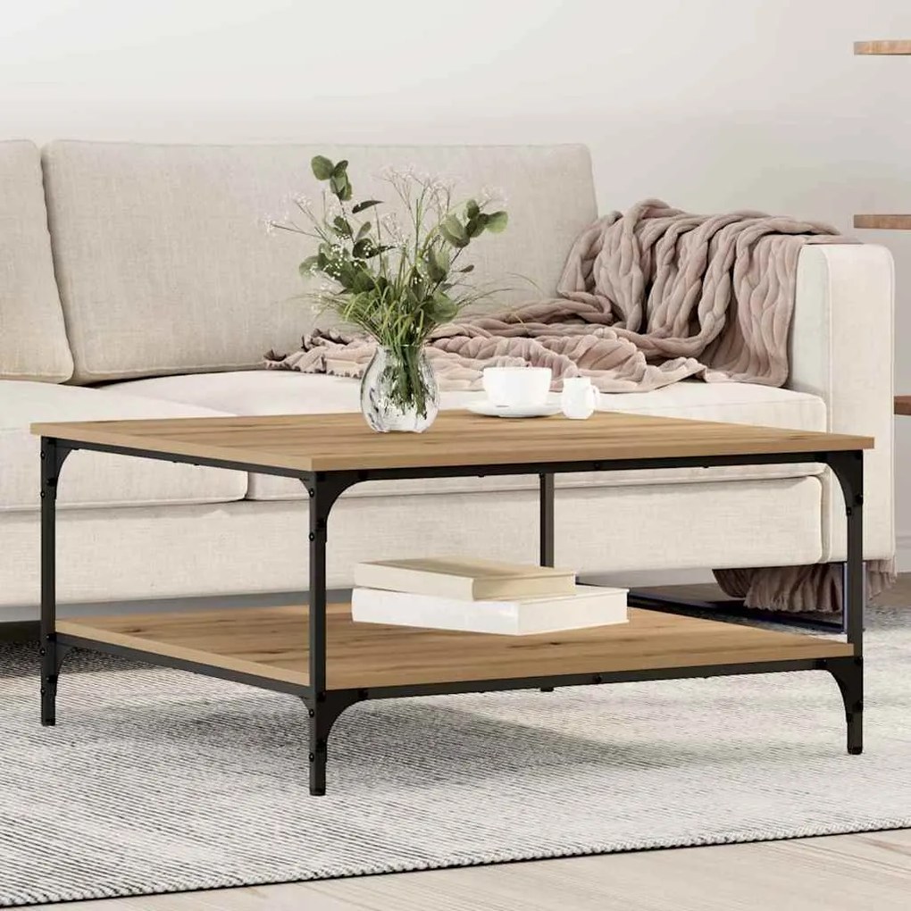 vidaXL Τραπεζάκι σαλονιού artisan δρυς 80 x 80 x 40 cm