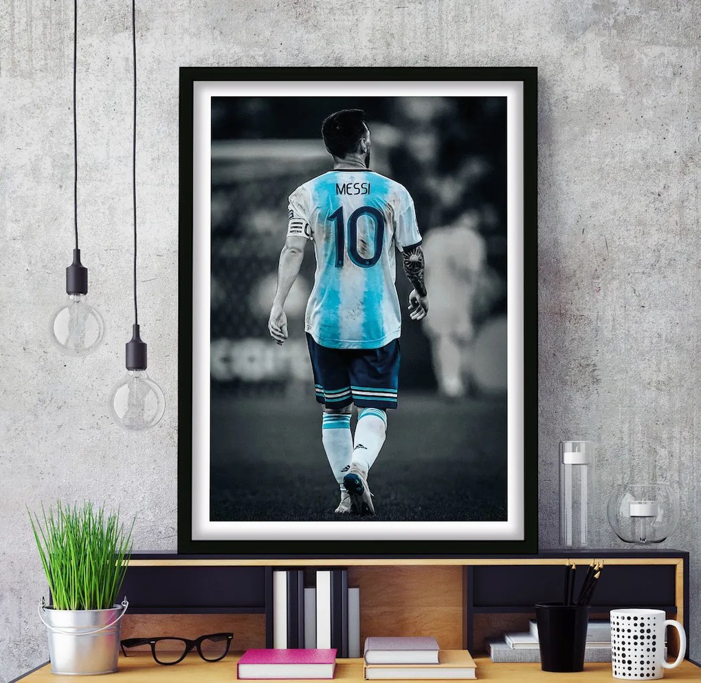 Πόστερ &amp; Κάδρο Messi SC006 40x50cm Μαύρο Ξύλινο Κάδρο (με πόστερ)