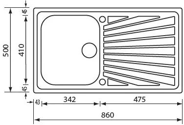 Νεροχύτης Sanitec Cometa 1VR Anti-scratch