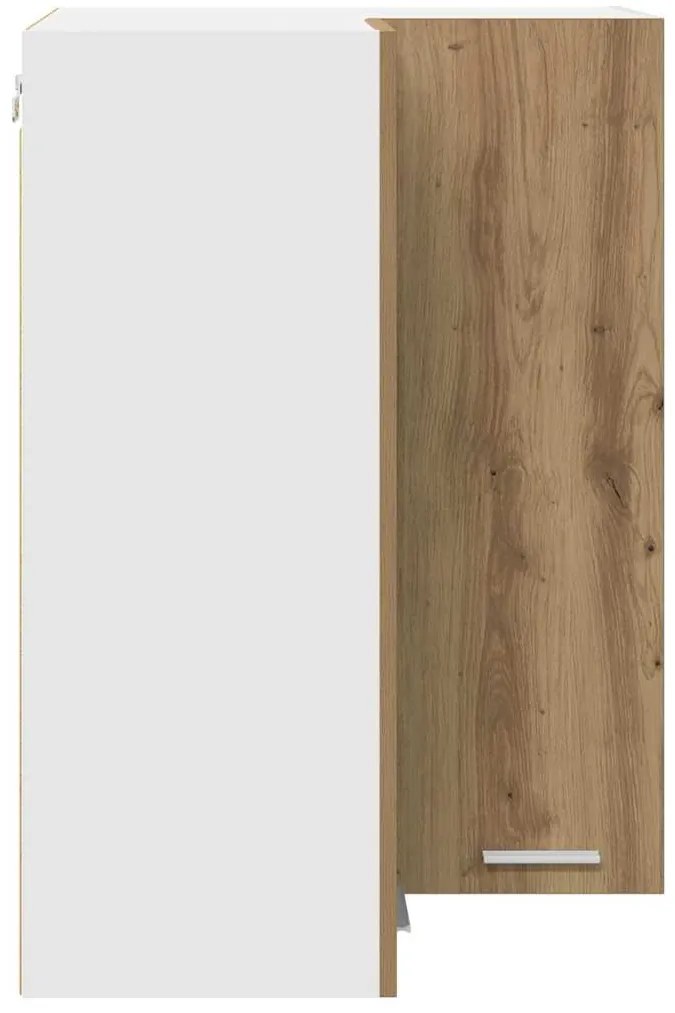 vidaXL Κρεμαστό ντουλάπι Χειροποίητη Δρυς και Λευκό 57 x 57 x 80 εκ.