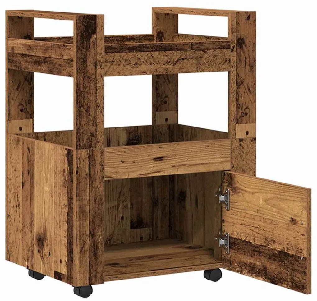 vidaXL Καρότσι Κουζίνας Παλιού Ξύλου 60x45x80 εκ. Επεξεργασμένο Ξύλο