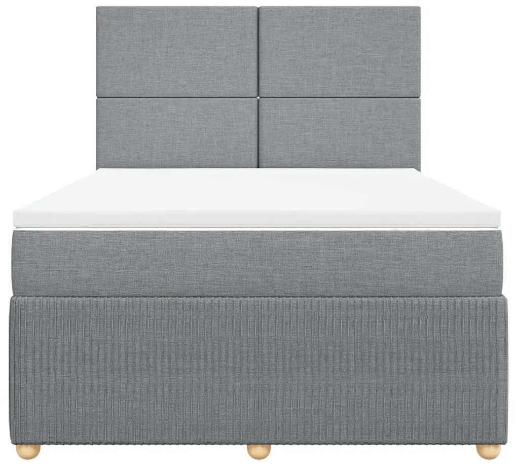 ΚΡΕΒΑΤΙ BOXSPRING ΜΕ ΣΤΡΩΜΑ ΑΝΟΙΧΤΟ ΓΚΡΙ 140X190 ΕΚ. ΥΦΑΣΜΑΤΙΝΟ 3294344