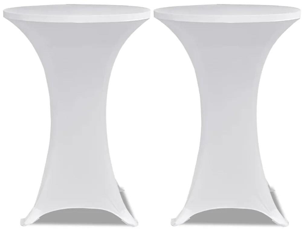 vidaXL Κάλυμμα Τραπεζιού Stretch 4 τεμ. Λευκό Ø 70 εκ.