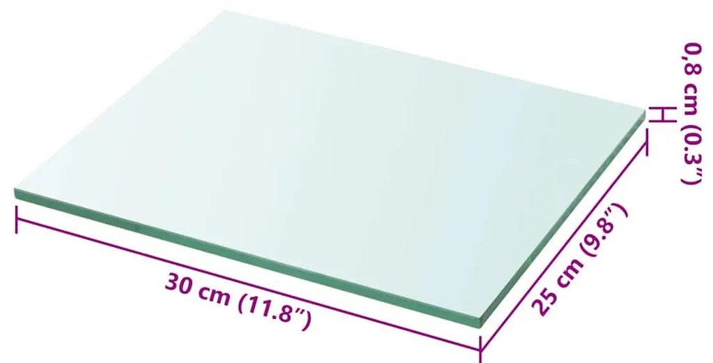 vidaXL Ράφι Πάνελ Διάφανο 30 x 25 εκ. Γυάλινο