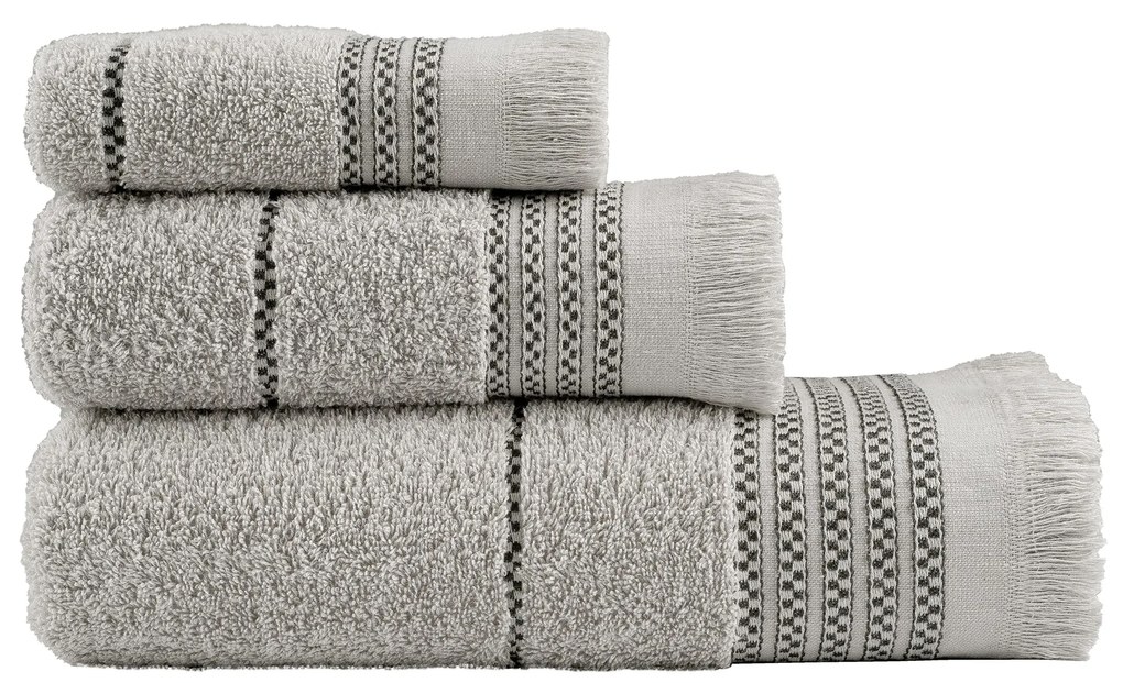 Σετ Πετσέτες (30x50 + 50x90 + 70x140) Plush - Gray 5206482143609