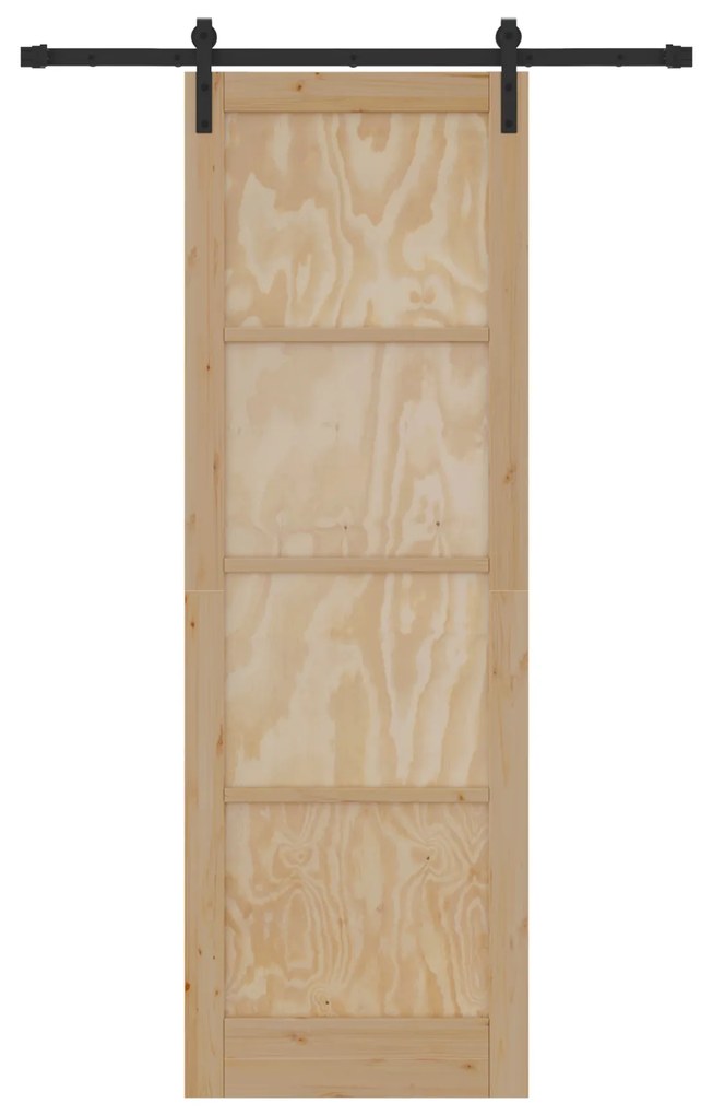 vidaXL Συρόμενη Πόρτα με Σετ Εξαρτημάτων 78x232 cm Μασίφ Ξύλο Πεύκου