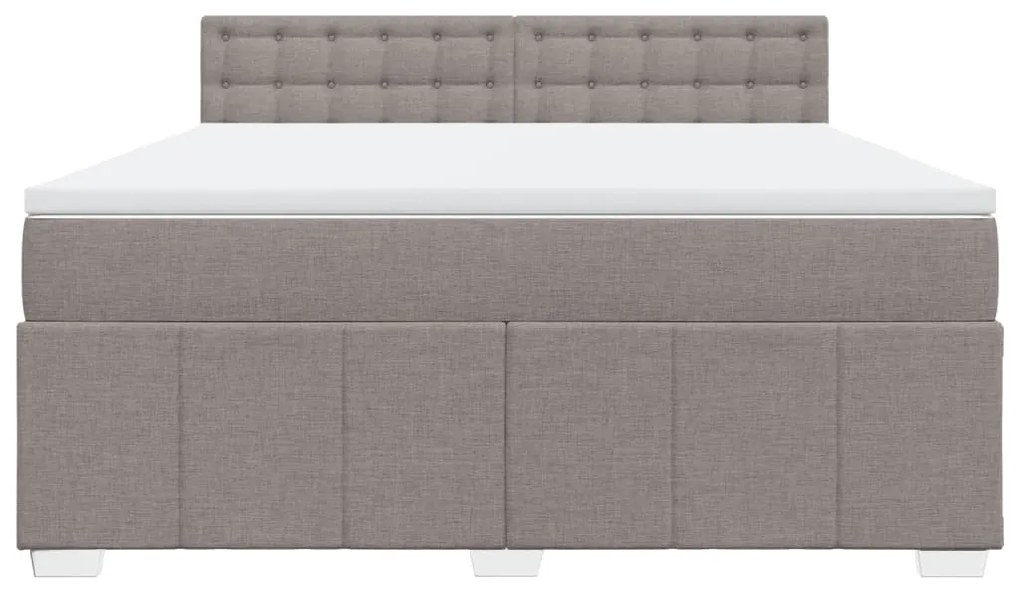 vidaXL Κρεβάτι Boxspring με Στρώμα Taupe 180x200 εκ. Υφασμάτινο