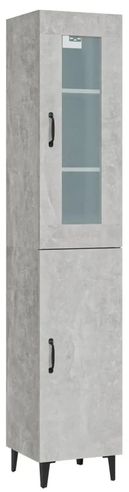 vidaXL Ντουλάπι Γκρι Σκυροδέματος 34,5x34x180 εκ. Επεξεργασμένο Ξύλο