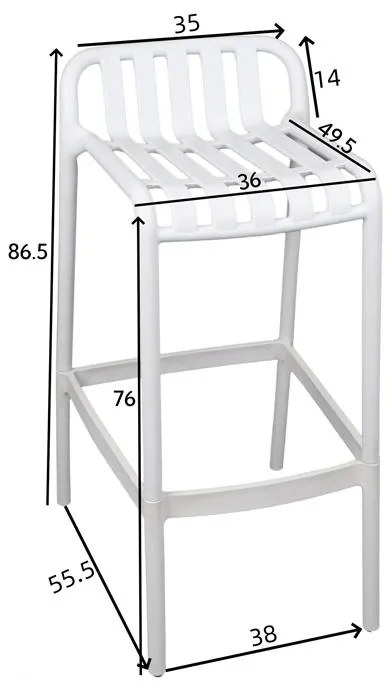 Σκαμπό μπαρ Zoi pp σε ανθρακί απόχρωση 36x56x87 εκ. 36x56x87 εκ.
