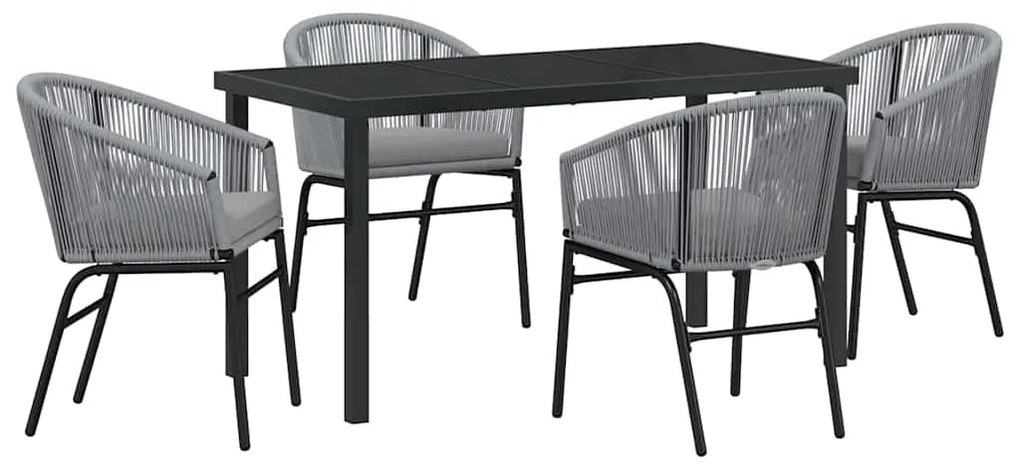 vidaXL Σέτ φαγητού για κήπο 5 pcs Ανθρακί Χάλυβας με επίστρωση πούδρας