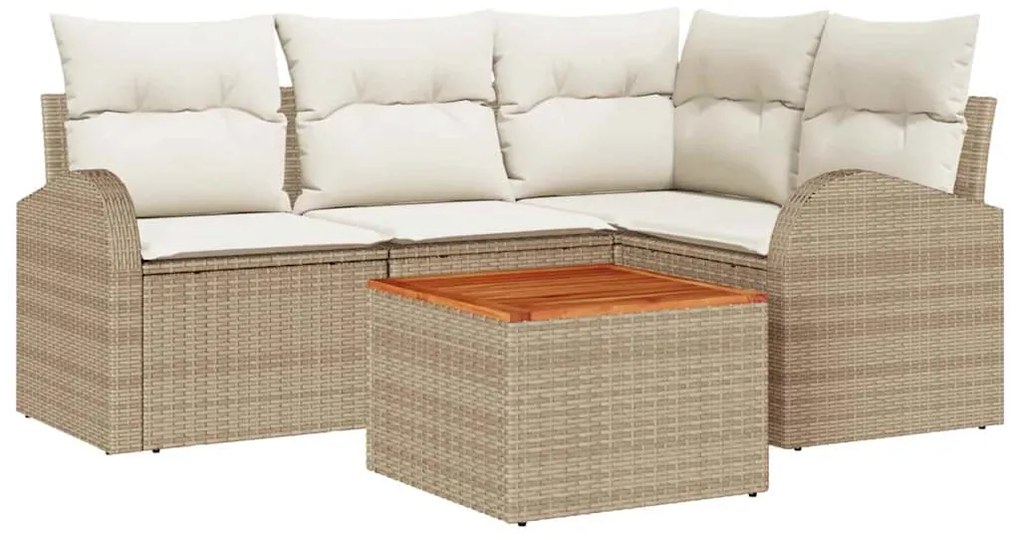 vidaXL Σετ Καναπέ Κήπου 5 pcs Beige, λευκό