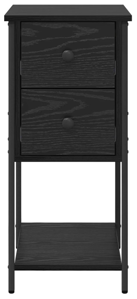 vidaXL Κομοδίνο Μαύρη δρυς 32 x 42 x 70 εκ Σίδηρος και μοριοσανίδα