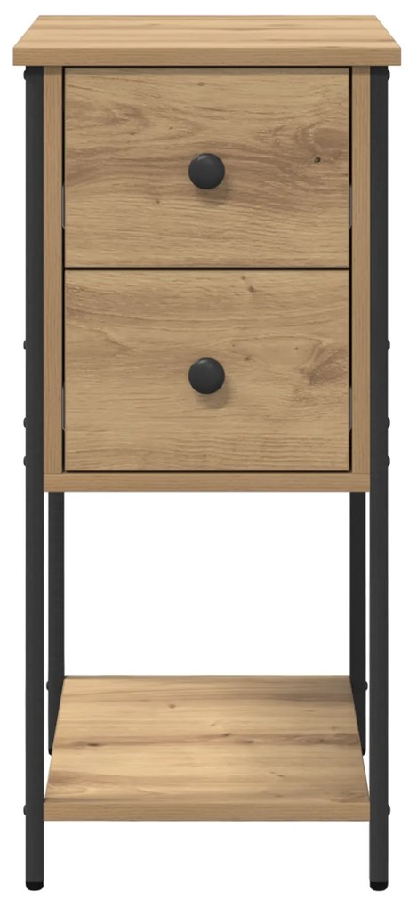 vidaXL Κομοδίνο artisan δρυς 32 x 42 x 70 εκ Σίδηρος και μοριοσανίδα