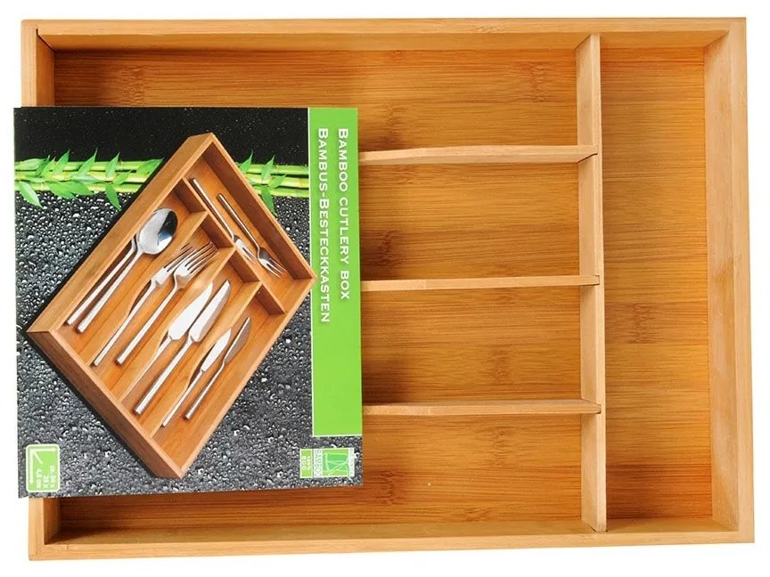 Οργανωτής Μαχαιροπήρουνων 5five Simply Smart Καφέ Φυσικό Ξύλο Bamboo 34 x 25 x 4,5 cm