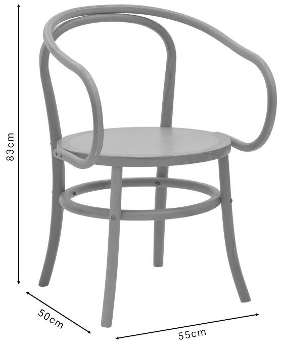 Πολυθρόνα Verfie pakoworld φυσικό ξύλο οξιάς 55x50x83εκ