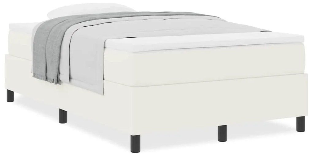 vidaXL Κρεβάτι με ελατήρια Κρέμα και Λευκό 203 x 120 x 60 εκ Βελούδο