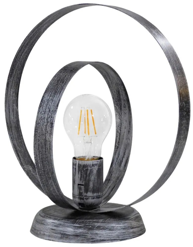 Φωτιστικό Επιτραπέζιο 34-0282 Halka Φ18-25 Ε27 H28XΦ25cm Silver Heronia Metal