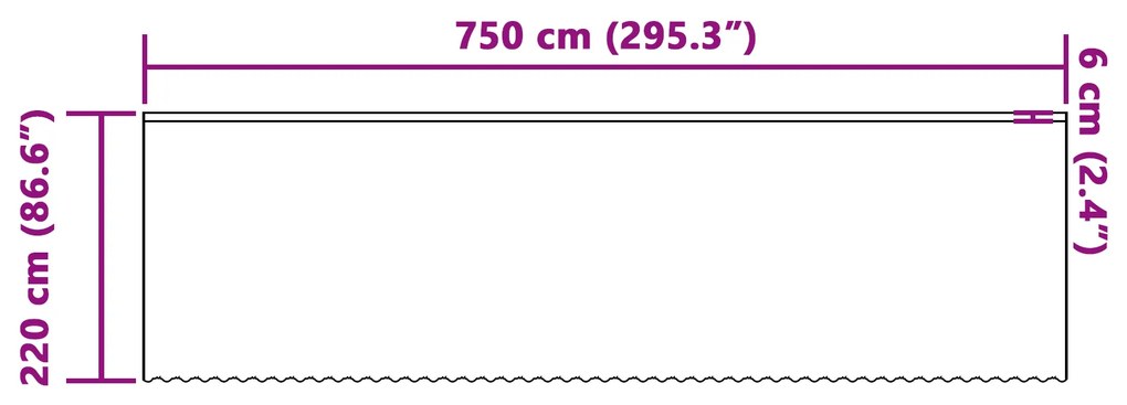vidaXL Κουρτίνα Δαντέλας με κουρτίνες Λευκό 750 x 220 εκ. Πολυεστέρας