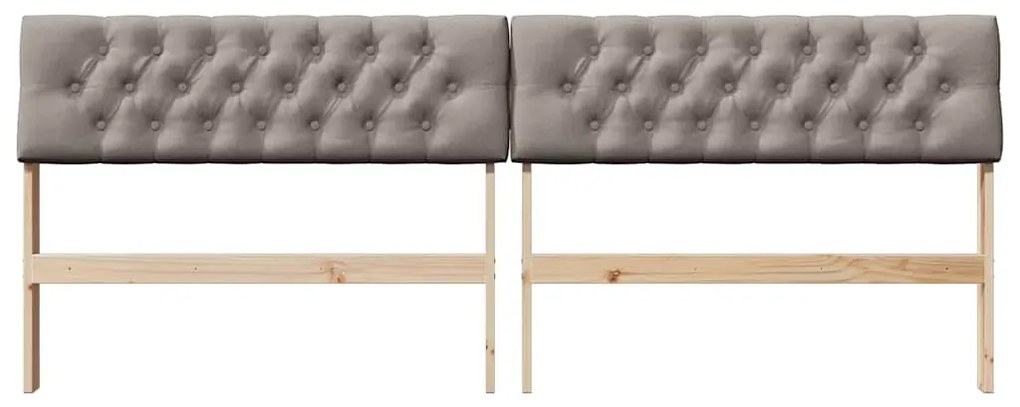 vidaXL Ταπετσαρισμένο κεφαλάρι Taupe 200 cm Στερεά ξυλεία πεύκου